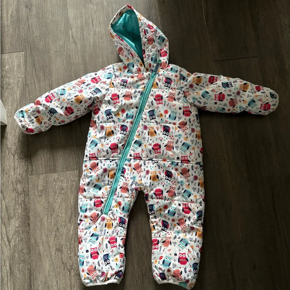 Roxy Multicolor Owl Print Kids Footie - Picture 1 of 6